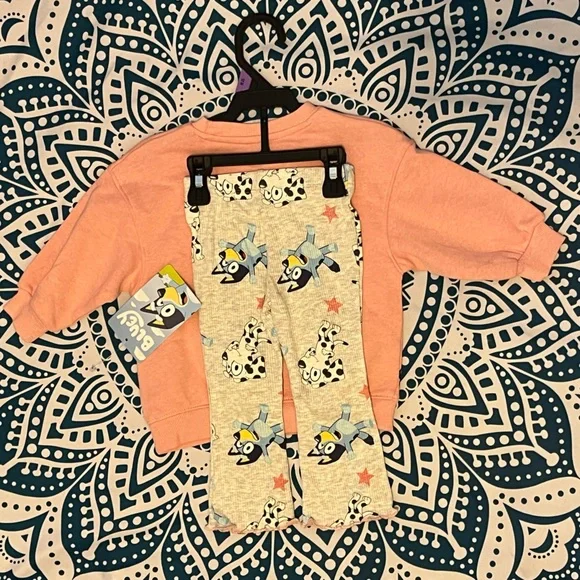 NWT Toddler Sz 12 months Bluey & Chloe Character Sweatshirt and pants set - Picture 2 of 4